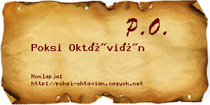 Poksi Oktávián névjegykártya